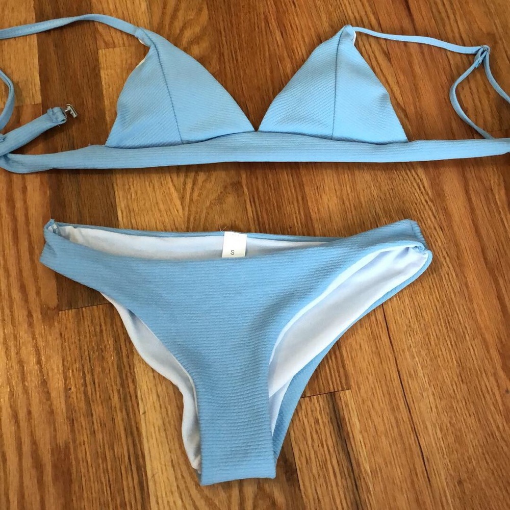 Blue triangle swimsuit